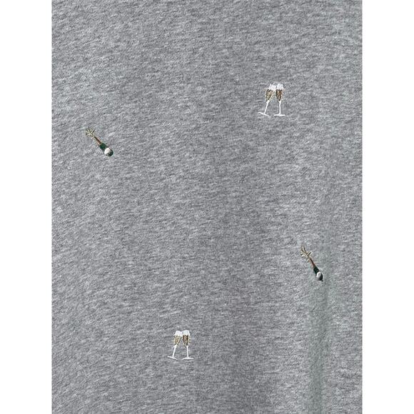 Rails Champagne Embroidery Long Sleeve Varsity Sweatshirt Gray Women's Small - Picture 14 of 14